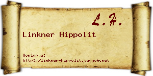Linkner Hippolit névjegykártya